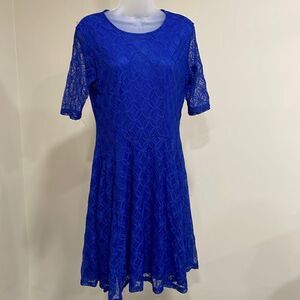 NWT J Gee Sapphire Blue Lace Dress. Size L large 12/14